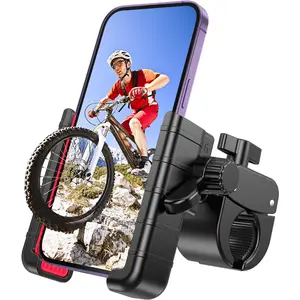 Phone Mount Holder for Bike, Motorcycle, Electric Scooter, Mountain Bike and Dirt Bike-360° Rotate, Suitable for iPhone & Android Smartphones 4.5 - 7.0 inches, Camera Friendly