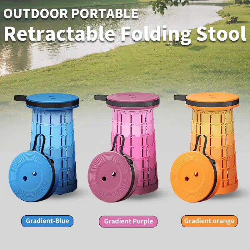 Upgrade Outdoor Expandable Folding Stool with Handle, Portable Outdoor Chair, Durable Lightweight, Holds Up to 400 Lbs, Portable Design for Camping Fishing Sketching Hiking BBQ, Portable Collapsible Stool, Lightweight Foldable Stool
