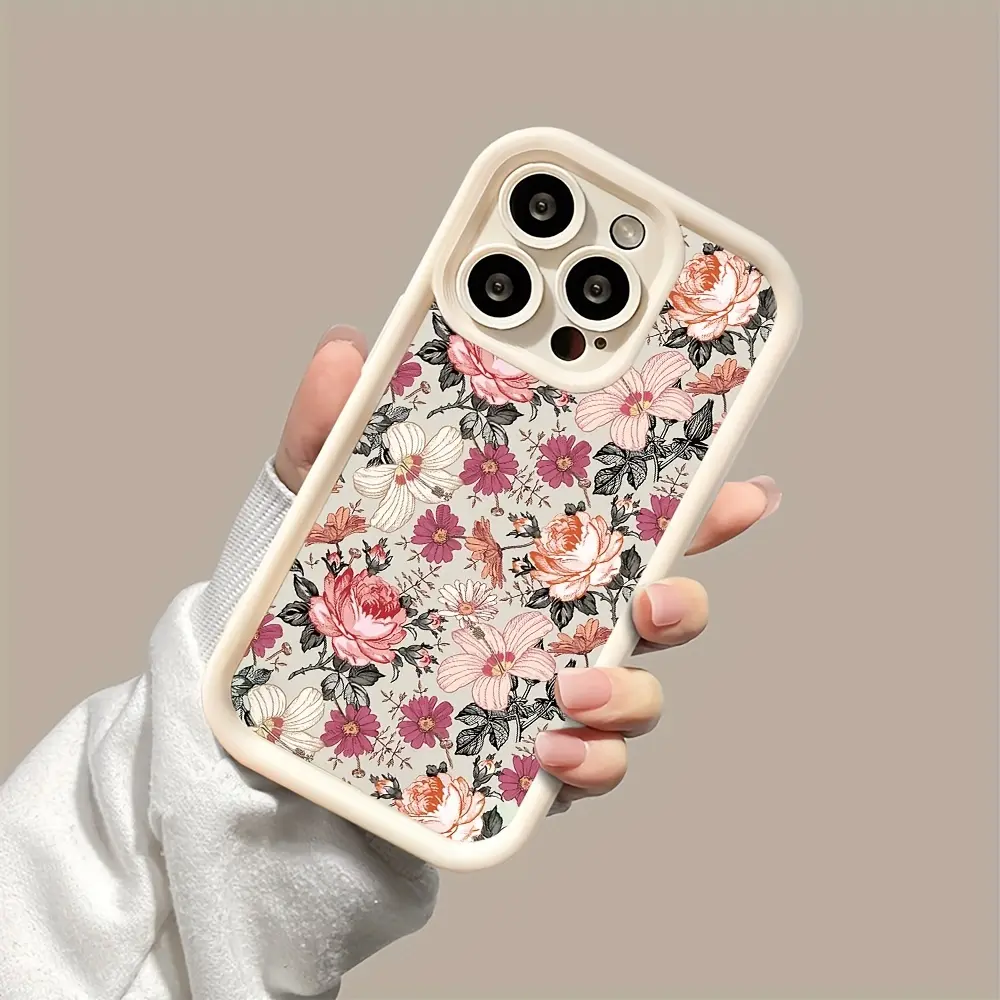 Retro Pink Floral Pattern for Apple Iphone 15 Pro Max/11 Pro Max/11 Pro/12/12 Pro/12 Pro Max/13/13 Pro/13 Pro Max/14/14 Pro/14 Pro Max/15/15 Pro Max/15 Pro/16/16 Pro/16 Pro Max Protective Case
