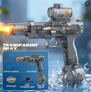 Electric Water Guns for Adults & Kids - Ultimate Battle Automatic Squirt Gun with Glowing Muzzle, 320cc High Capacity, Up to 32 FT Range, Outdoor Summer Party Fun Toy