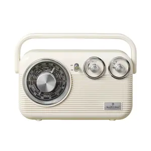 Hearth & Hand with Magnolia Retro Portable AM/FM Bluetooth Radio Cream - Wireless USB Charging, 18650 Lithium Batteries Required, Audio Button for Frequency & Volume Adjustment