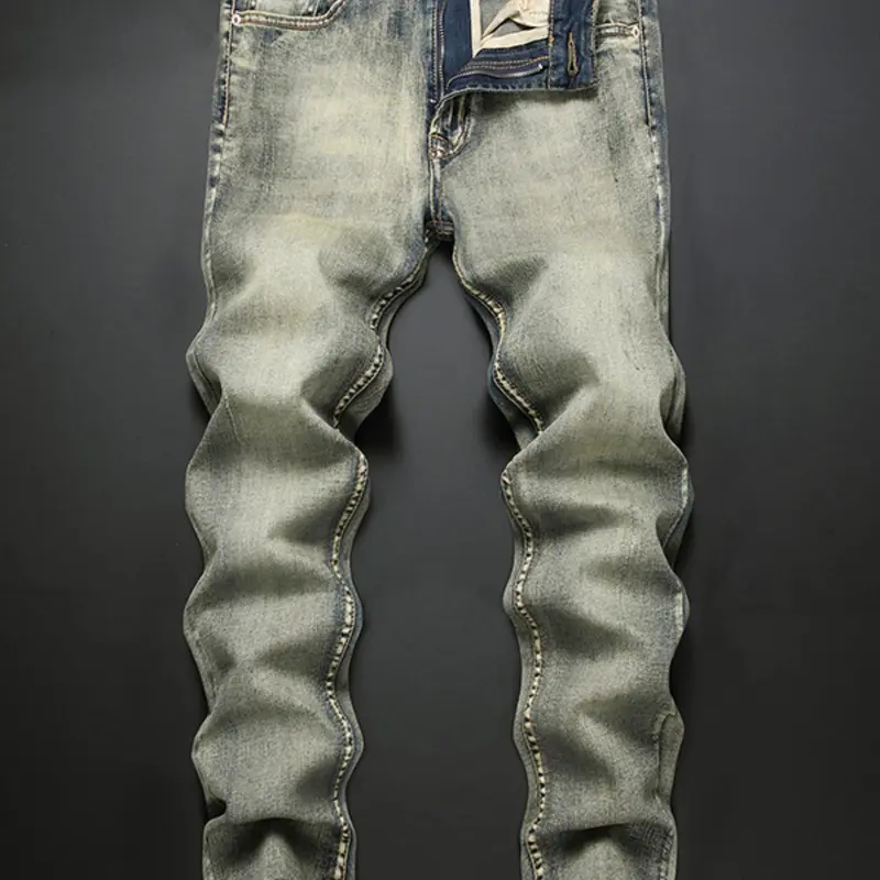 Men's Regular Fit Solid Patched Straight Leg High Quality Jeans, Jeans Style, Fashion Casual Comfy Denim Pants for Daily Outdoor Wear, Mens Bottoms for All Seasons