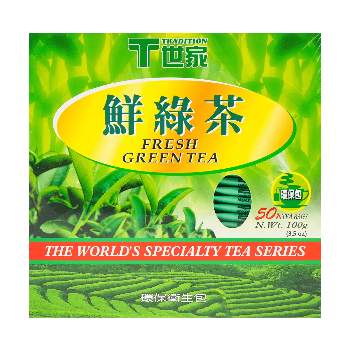TRADITION Fresh Green Tea 3.53 oz (0.07 oz * 50 bags)