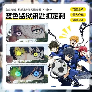 Blue Lock Anime Keychain Blue Prison Clean World One Eye Strip Pendant Cosplay Accessory Wholesale New Blue Anime Character