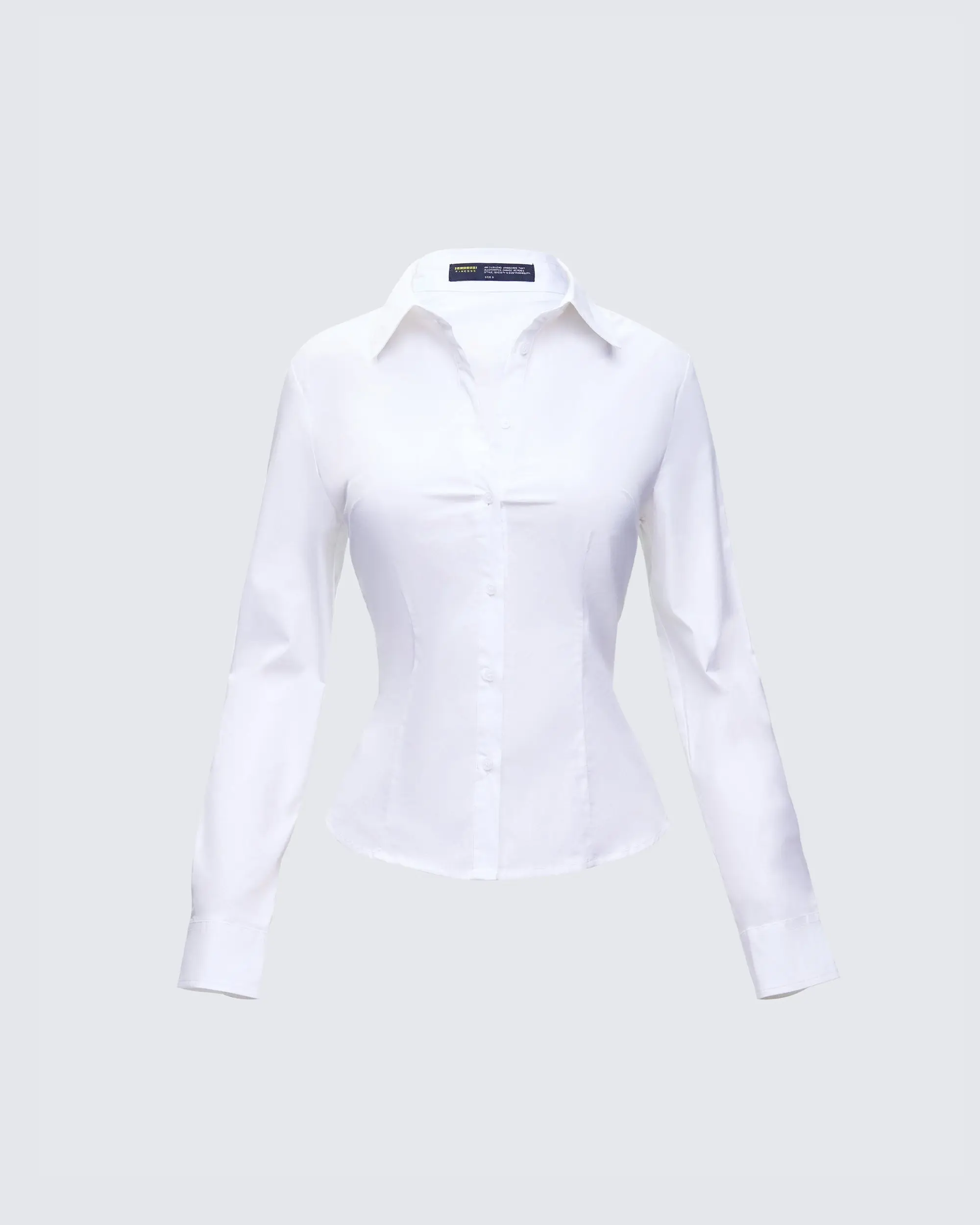 Kyra Fitted White Poplin Shirt