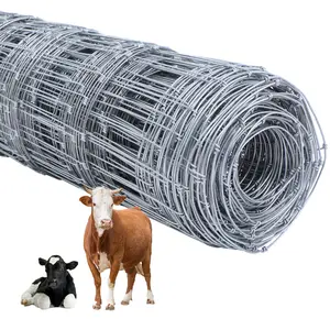 Farm Fence 4ft x 328ft Heavy Zinc Coating Cattle Fence Galvanized Field Fencing Sheep Fence Goat Fence,Hog Wire Fencing for Yard Livestock Animals Protection