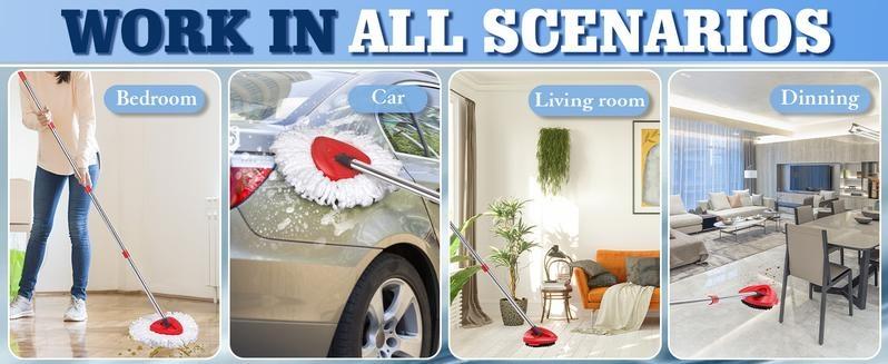 Spin Mop Head Replacement & Shower Floor Scrubber (No Bucket), Compatible with O Cedar EasyWring 1-Tank System, Microfiber Mop Refill Heads for Cleaning All Hard-surfaced Floor, Easy to Replace Easy to Clean Spin Mop Head Replacement & Shower Floor Scrubber (No Bucket), Compatible with O Cedar EasyWring 1-Tank System, Microfiber Mop Refill Heads for Cleaning All Hard-surfaced Floor, Easy to Replace Easy to Clean