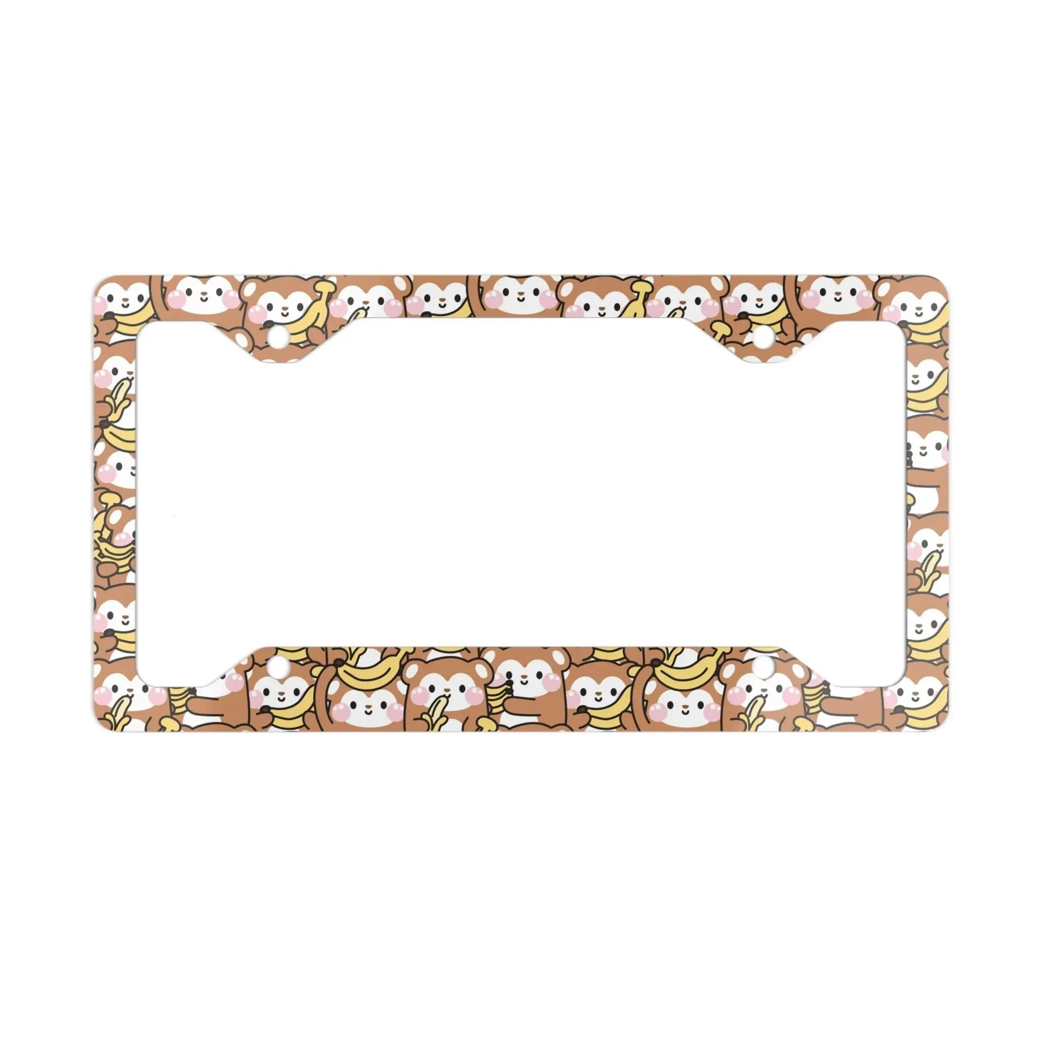 Kawaii Monkeys Car License Plate Frame, Vehicle Accessories for Car Bumper, Cute Car Decor, Gift For Her