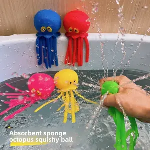 Cute Octopus Bath Toy Squishy| Water Play for Toddlers Kids| Swimming Pool Beach Water Toy| Stress Relief Fidget Toy| Perfect Birthday Gift for Baby & Toddler Bath Time Fun