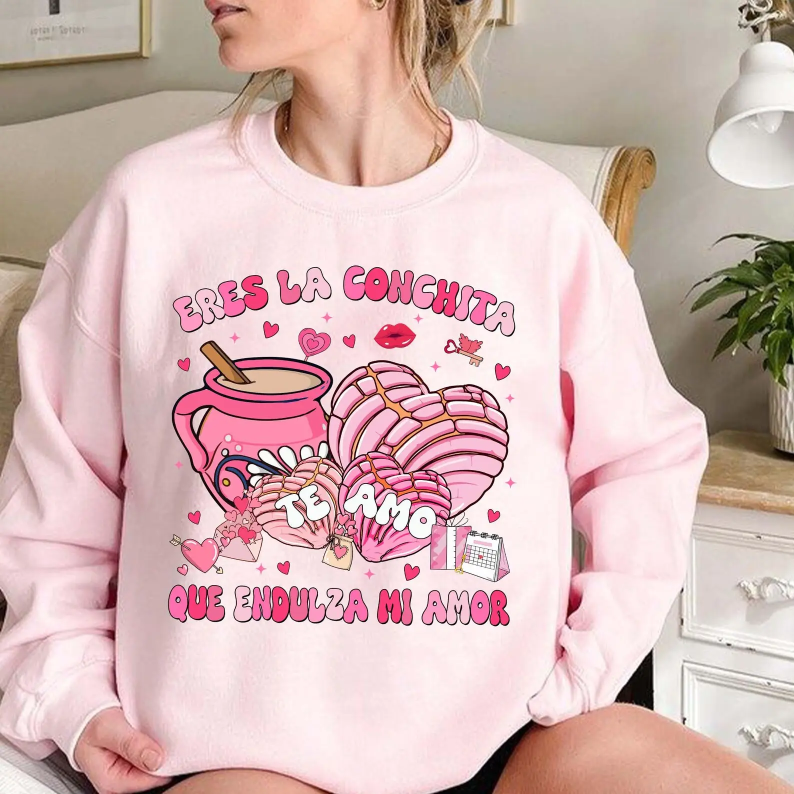 Eres La Conchita que Endulza mi Amor Sweatshirt, Mexican Valentine Crewneck, Spanish Sayings Shirt, Latina Hoodie, Mexican Pan Dulce Tee