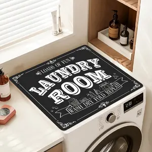 Wash Dry Fold Repeat Laundry Room Mat 60x50cm US02 Stain Resistant Non Slip Rubber Top Cover Pad for Kitchen Laundry Area