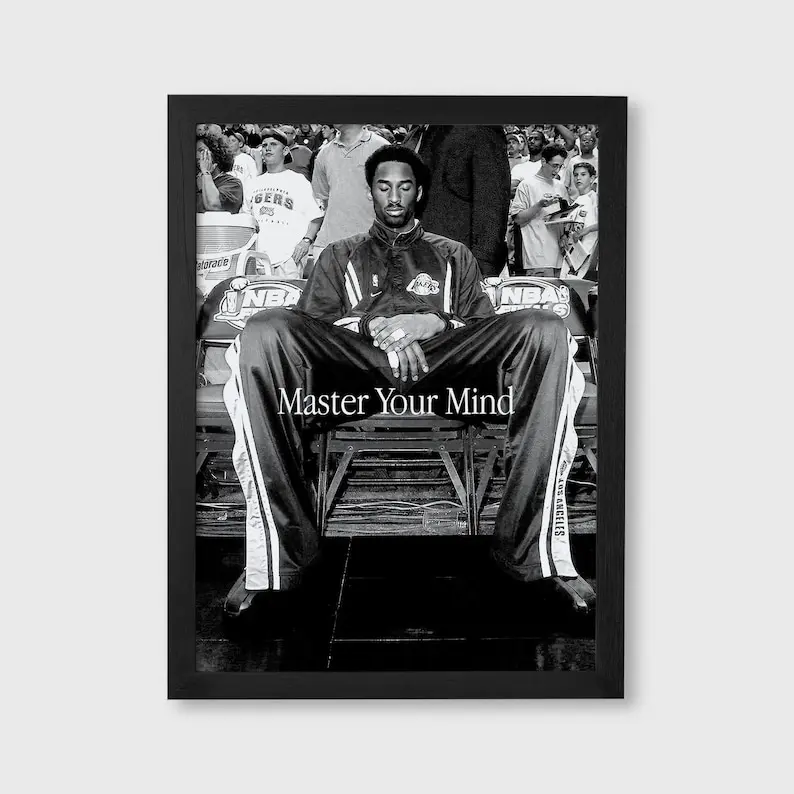 Kobe Bryant Master Your Mind Digital Wall Art | Mamba Mentality Printable Poster |- Poster Print Unframed