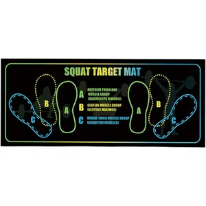 Squat Target Mat with Foot Position Guide, Non-Slip, Diatomaceous Earth Rubber, 13.78 x 31.5 Inch, for Squats, Lunges and Core(Q)