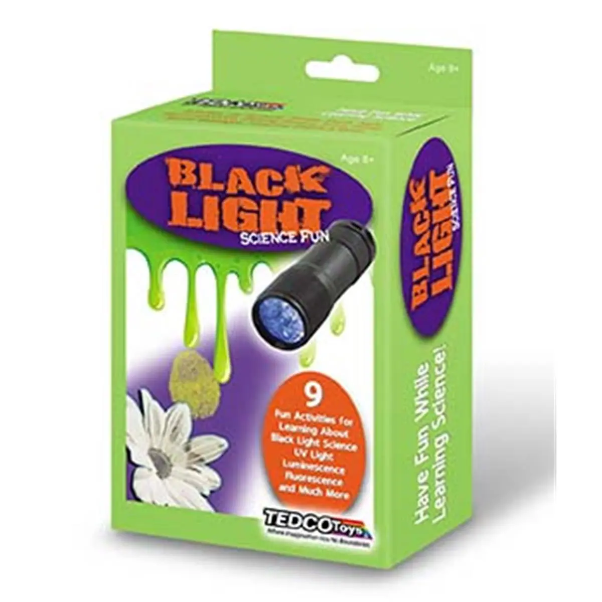 Tedco Toys Black Light Science Kit - Black Finish School & Educational Supply, Hands-On Learning Tool with Fluorescence, Luminescence Features, Glow Slime, Fun Activities, Science Experiments, Battery-Requires