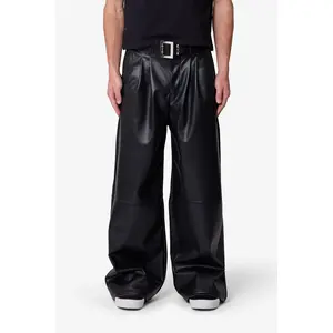 mnml Leather Pleated Trouser - Black mnml Leather Pleated Trouser - Black