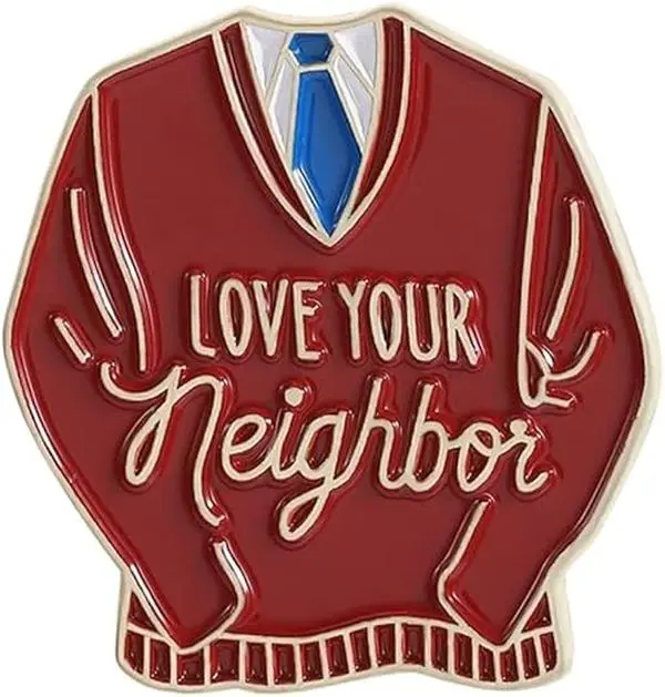 【BUY 1 GET 1 FREE】Red Sweater Love Your Neighbor Enamel Pins Famous Music Album Lyrics Brooches Backpack Clothes Lapel Badge Jewelry For Friends，Housewarming Gifts for Neighbors