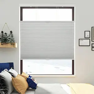 No Drill Blackout Honeycomb Blinds - 300+ Custom Sizes, Factory Direct Cordless Cellular Shades for Perfect Fit & Light Blocking (White)