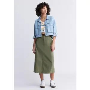Teagan Women's Boxy Denim Jacket, Bleached and Contrasted - BL15967