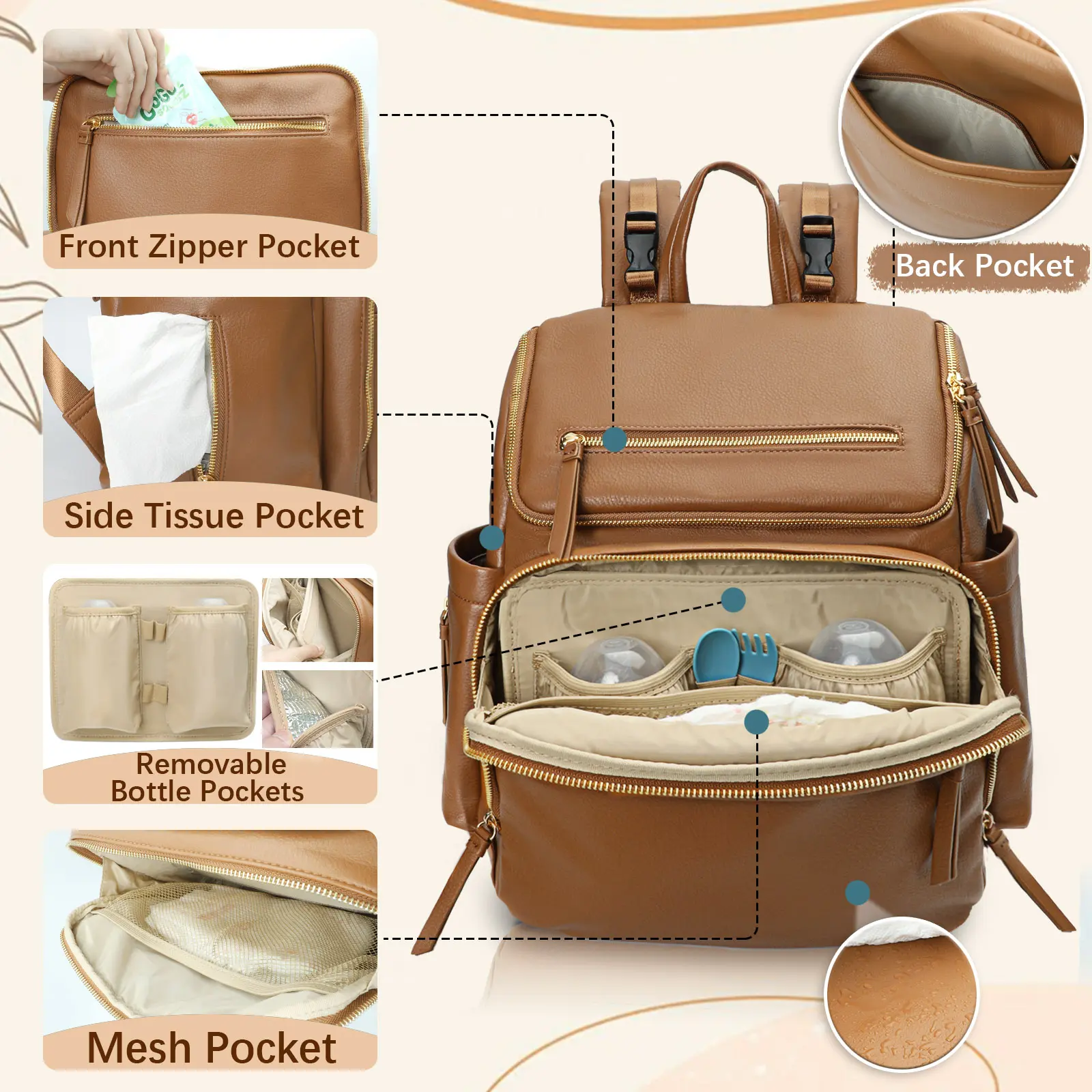 Miss Fong × Omanmoli Diaper Bag, Carry-On Travel Backpack 