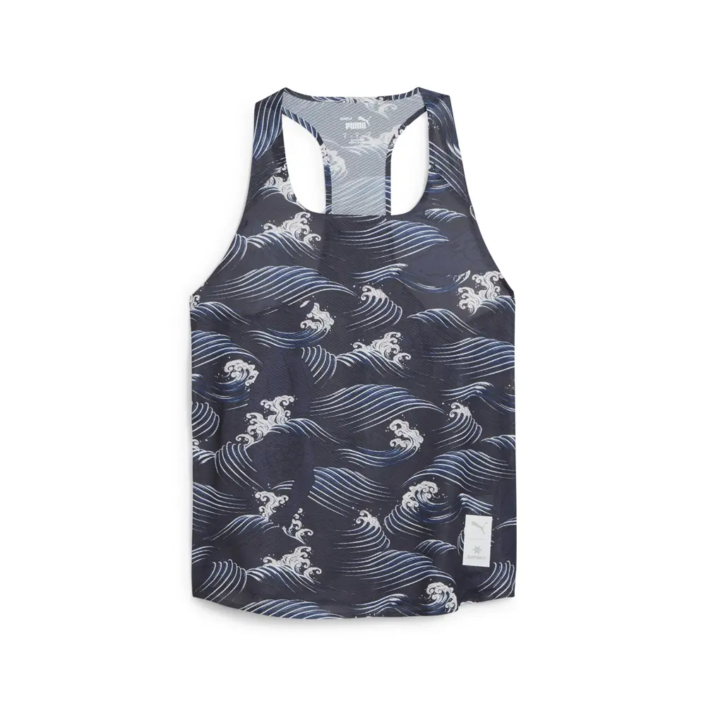 PUMA Womens X Saysky Singlet Graphic Crew Neck Athletic Tank  Casual - Blue