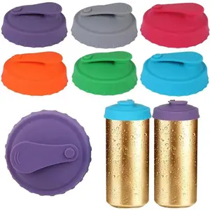 Silicone Soda Can Covers 6 Pack BPA Free Reusable Beer Pop Can Protectors for Drinks Fits Standard Cans Drinkware Plastic Variety of Colors