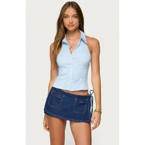 Edikted Women's Debra Tailored Pinstripe Button Up Top