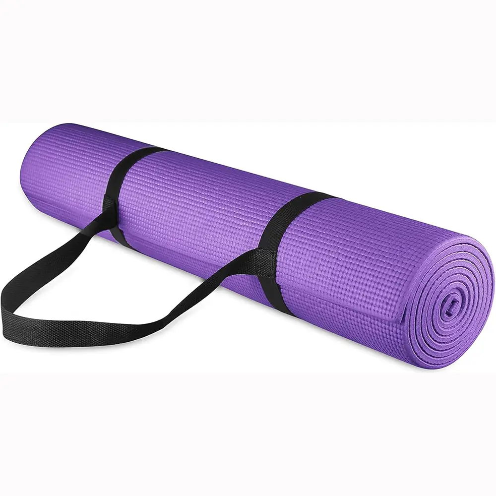 All Purpose 1/4-Inch High Density Anti-Tear Exercise Yoga Mat with Carrying Strap, Multiple Colors 68"L x 24"W x 0.25"Th