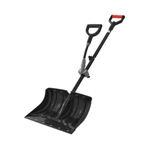 Snow Shovel for Driveway, 18 in Wide Plastic Snow Shovel with Assist D-shaped Handles, Non Slip Grip, Large Capacity Snowplow Shovels, Lightweight Snows Removal Tool for Garden Car Camping