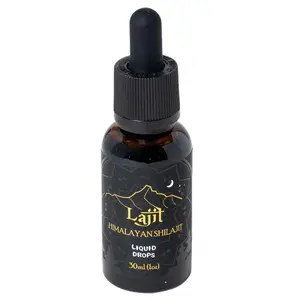 Lajit Himalayan Shilajit Liquid Drops - Gold Grade Organic Shilajit - Sourced by Sherpas at 18k Feet - Sun dried and Lab Tested for Purity and Safety