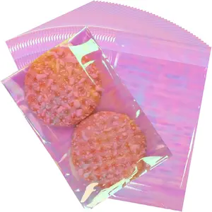 200 count Self Sealing Cellophane  Bags, 4 x 6 Inches Self Adhesive Clear Iridescent Cellophane Bag, Small Resealable Individual Cookie Bags for Packaging  Giving, Candy, Pretzels,