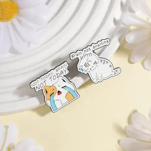 Spring New Brooch-2PCS Cartoon Weeping Cat Series Badge Pin, Cute and Fashionable Broch, Suitable for Decorating Backpacks and Clothing, Exquisite Gift, Perfect for Giving Gifts
