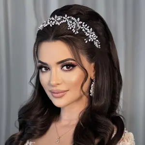 Elegant Rhinestone Bridal Headband Spacious Stylish Luxury Hair Accessories Vintage Style for Daily Holiday Gatherings