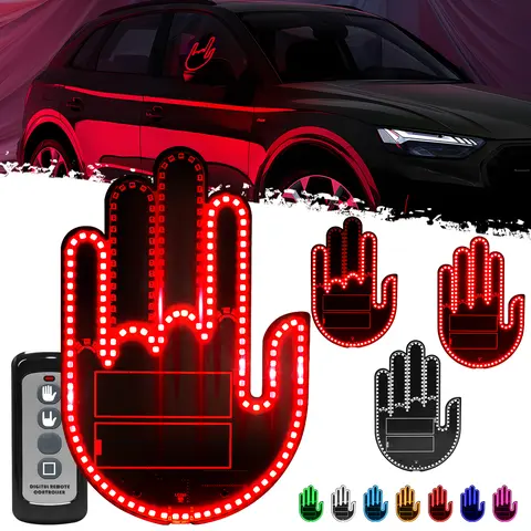 DIBMS Car Gesture Decorative Light, Ambient Lighting Kit, Rechargeable Led Gesture Light, Road Rage Led Signs Calms Road Rage, Decoration led lights car, Road Rage Calming Accessory Kit.(1 PCS) Led Dashboard