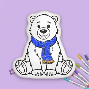 Christmas Color Your Own Polar Bear Pillow