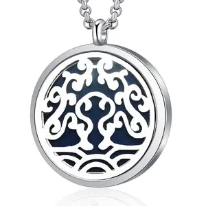 New Aromatherapy Stainless Steel Essential Oil Diffuser Skull Pendant Open Magnetic Perfume Locket Necklace Fashion Jewelry Gift