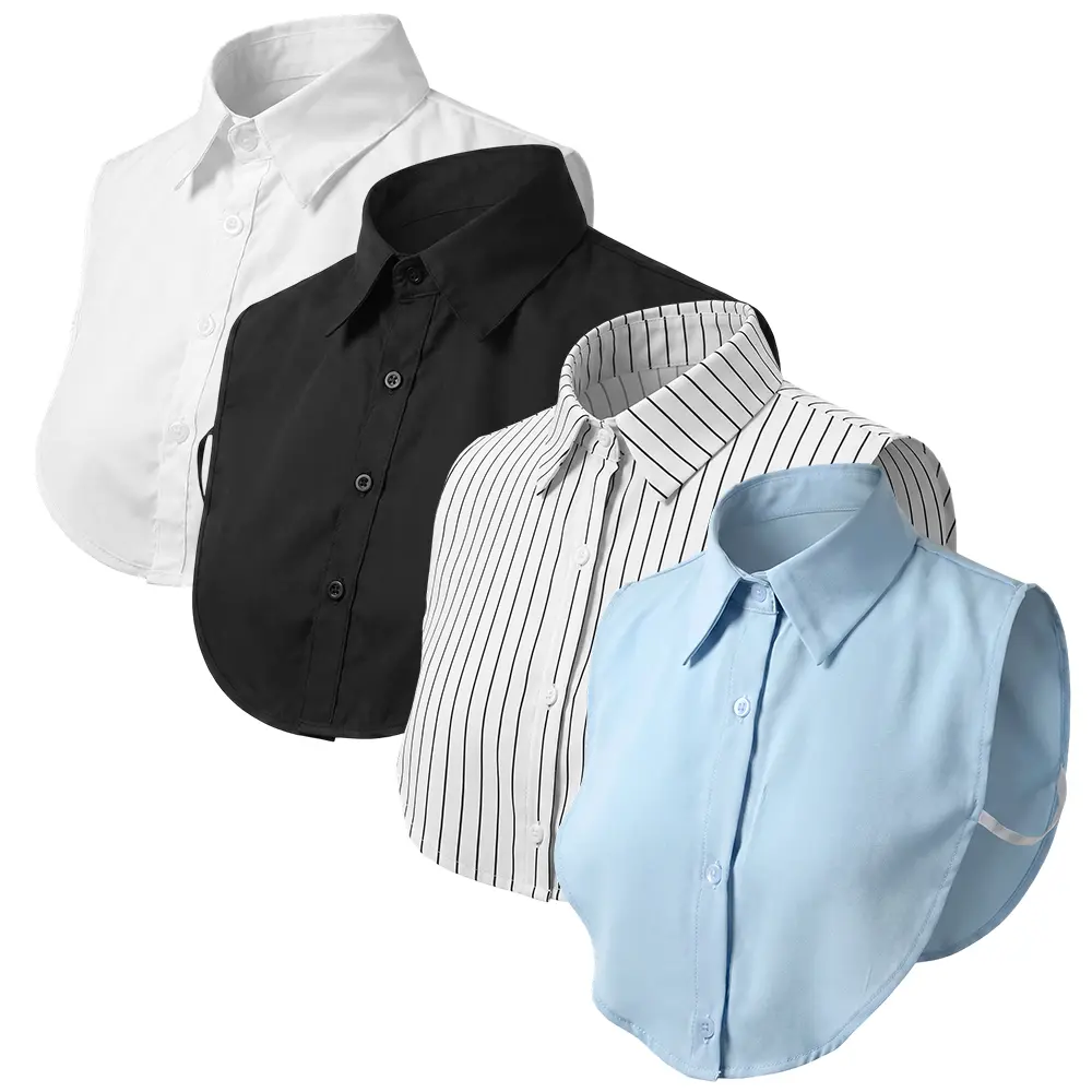 4 PCS Fake Collars for Women Detachable Collar Blouse, Fake Half Shirts Faux False Collar for Summer Outfits