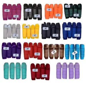 Horse Medicine Brushing Boots Leg Wraps Set of 2 & 4 Full Cob Pony Neoprene Adjustable Velcro Straps Equestrian Safety Support Footwear