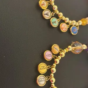 Bracelet 7 Arcangeles with Colorful Beads and Angel Charms for Spiritual Protection