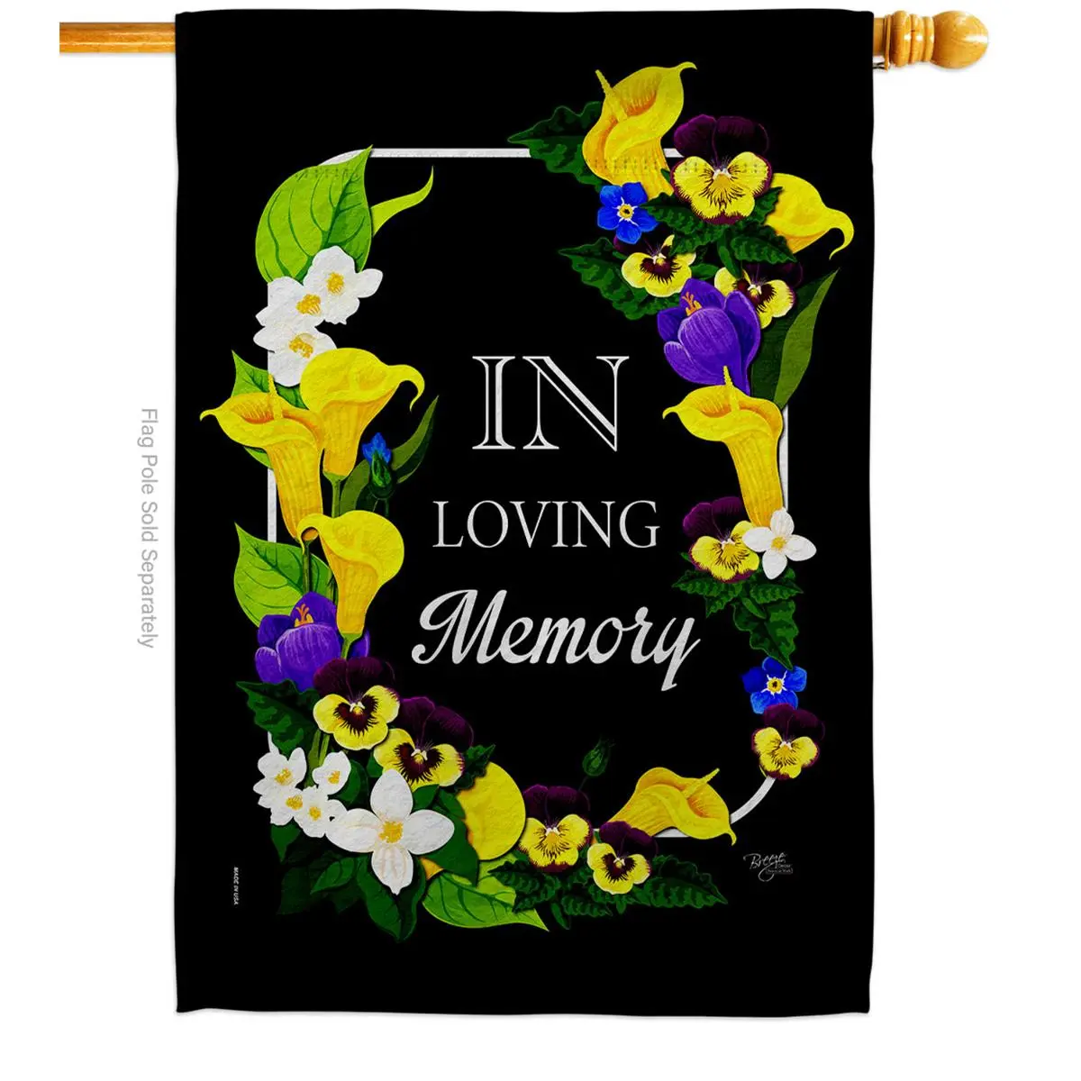 Breeze Decor H115230-BO 28x40 in. Vertical Double-Sided Loving Memory Sympathy House Flag, Outdoor Garden Yard Decor, Home Improvement Gift Banner