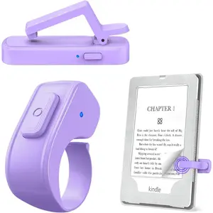 Page Turner Ring for Kindle,Remote Control for iPhone iPad Android Tablets E-Readers,Clicker Page Turner for Kindle Accessories for Camera Video Record&Shutter Selfie (Purple)