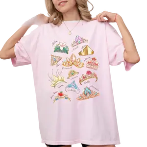 Vintage Princess Crown Graphic T-Shirt, Retro Fairy Tale Tiara Shirt, Cute Magic Kingdom Tee, Girl Trip Gift Outfit