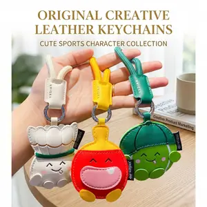 Cute Leather Sports Keychains, Kawaii Badminton Bag Charm, Fun Backpack Accessory & Party Favor for Festive Gifting