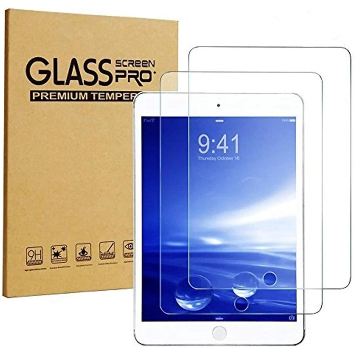 Protector for iPad Mini 4 Screen , [2-Pack] Clear Premium iPad mini 4 Tempered Glass Screen Protector [Bubble Free] 2.5D Curved Shatterproof Glass Cover Screen Film for iPad Mini 4