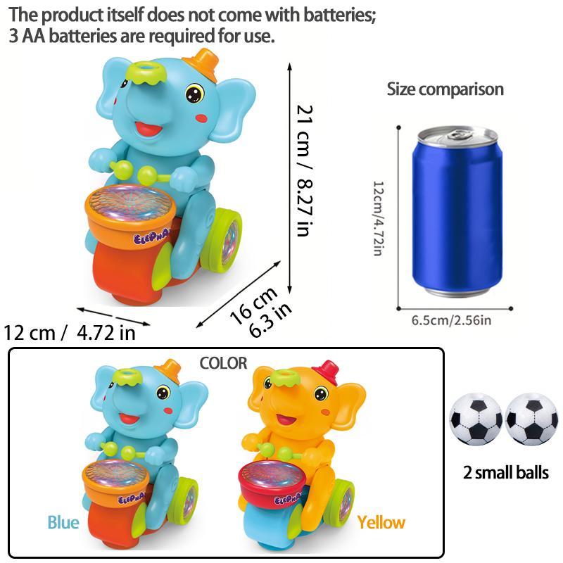 Electric Elephant Toy with Balls, Multifunctional Electric Walking Music Elephant Toy, Automatic Obstacle Avoidance and Colorful Lights Musical Light Up for Kids