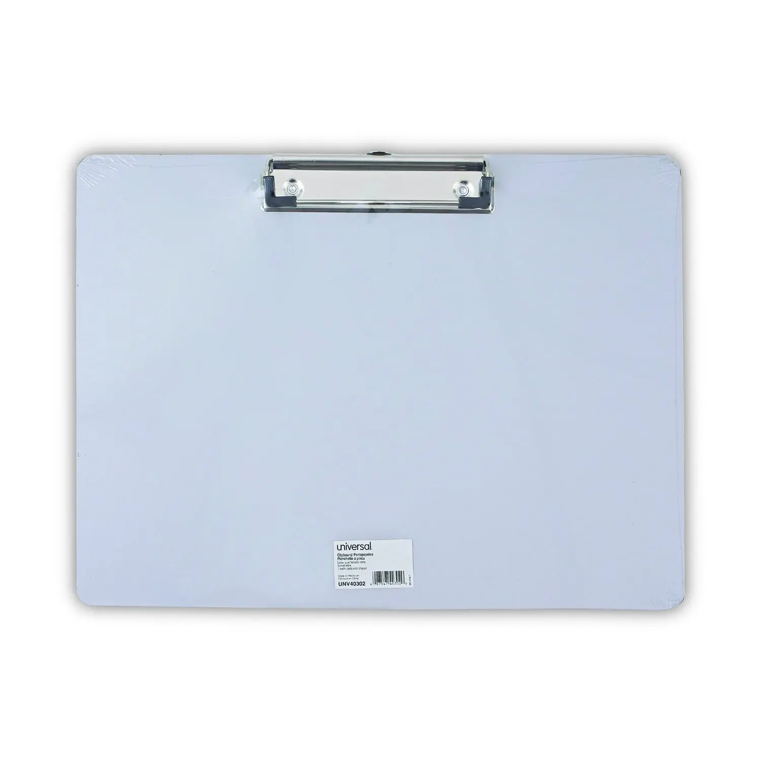 Universal Plastic Brushed Aluminum Clipboard Landscape UNV40302