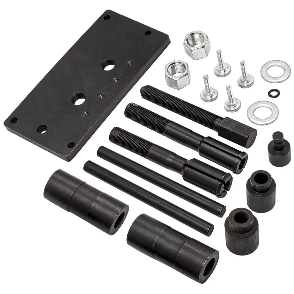 Twin Cam Inner Bearing Installer & Puller Tool Kit for 1999-UP Harley Davidson Harley Models, High-Quality Steel Set with 1x Black Steel Cam Bearing Plate, 1x Installer Tool, 4x Thumb Screws, Removal Hole