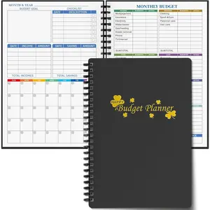 Budget Planner - Monthly Finance Organizer with Expense Tracker Notebook to Manage Your Money Effectively, Undated Finance Planner/Account Book, Start Anytime,A5(8.6x5.9 inchs),100gsm Paper (Golden)