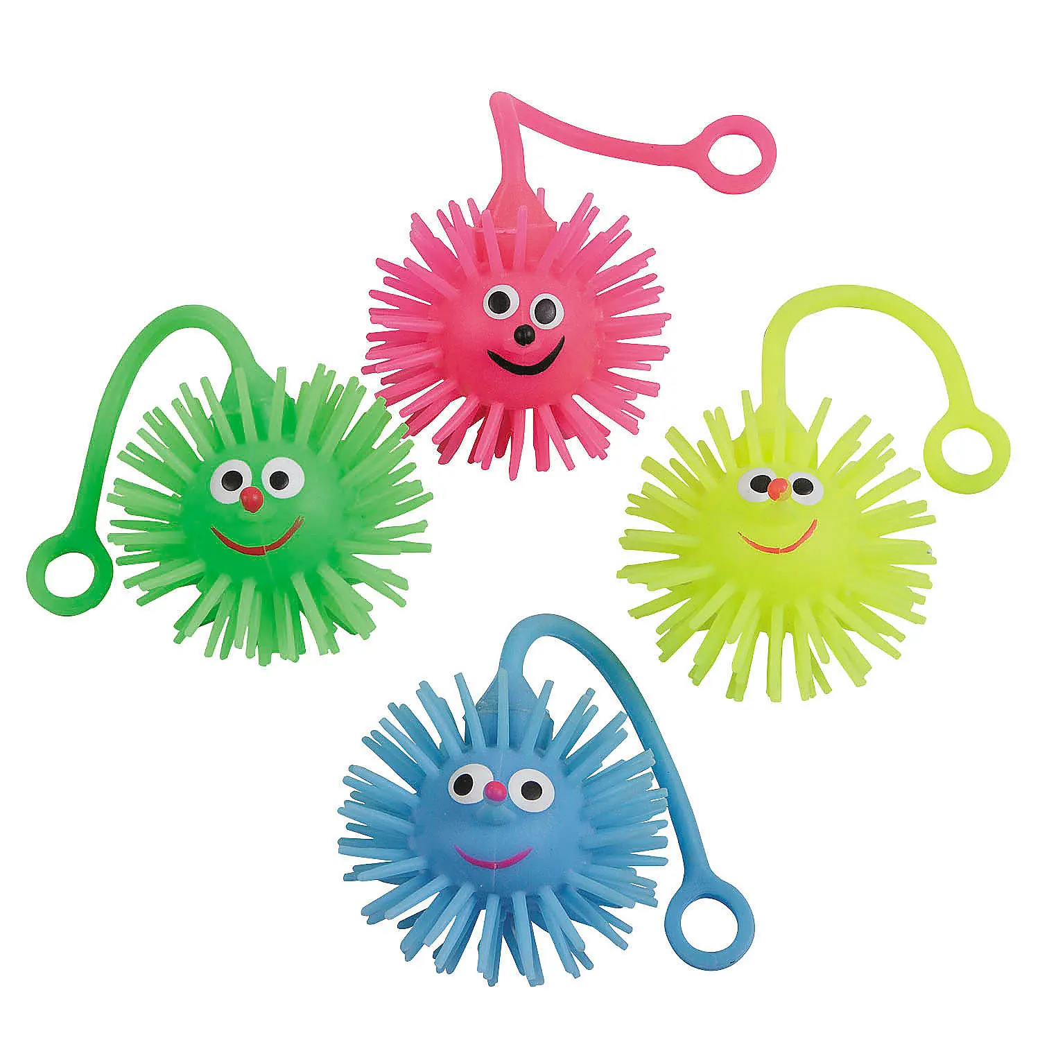 Smile Face Rubber Puffer Ball Yoyos - Oriental Trading Company Classic Novelty Toys, 12-Piece Individually Wrapped Party Favors & Giveaways