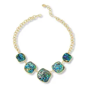 Connie Craig Carroll Jewelry Petite Morgan 18" Stone Station Necklace