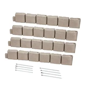 Faux Stone Landscape Edging 46.8x3.9in, Flexible Garden Edging Border Medium Beige